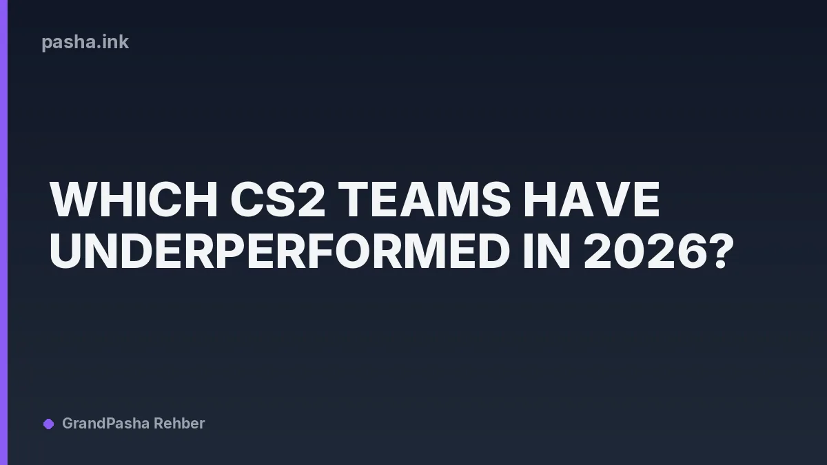 Which CS2 Teams Have Underperformed in 2026?