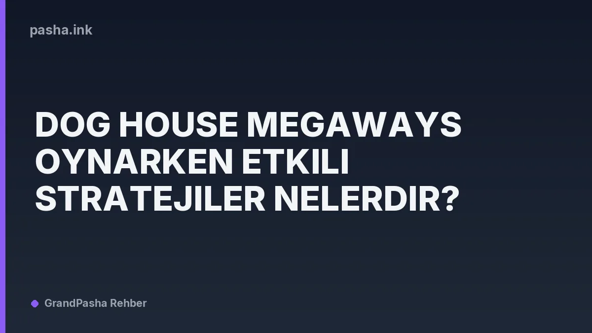 Dog House Megaways Oynarken Etkili Stratejiler Nelerdir?