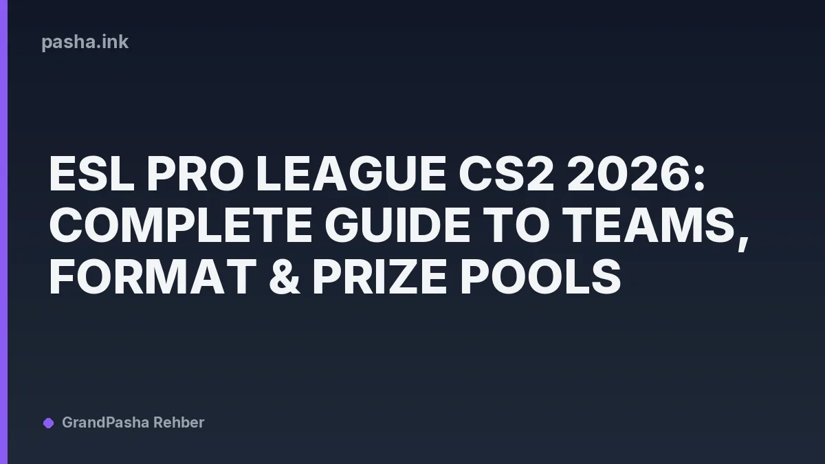 ESL Pro League CS2 2026: Complete Guide to Teams, Format & Prize Pools
