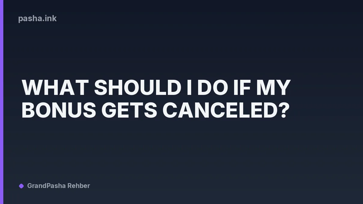 What Should I Do If My Bonus Gets Canceled?