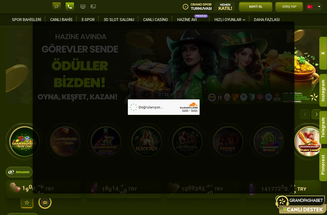 Grandpashabet ana sayfası — 2026-10-14